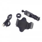 Wholesale Car Mount Holder with USB Charger (Short Black)